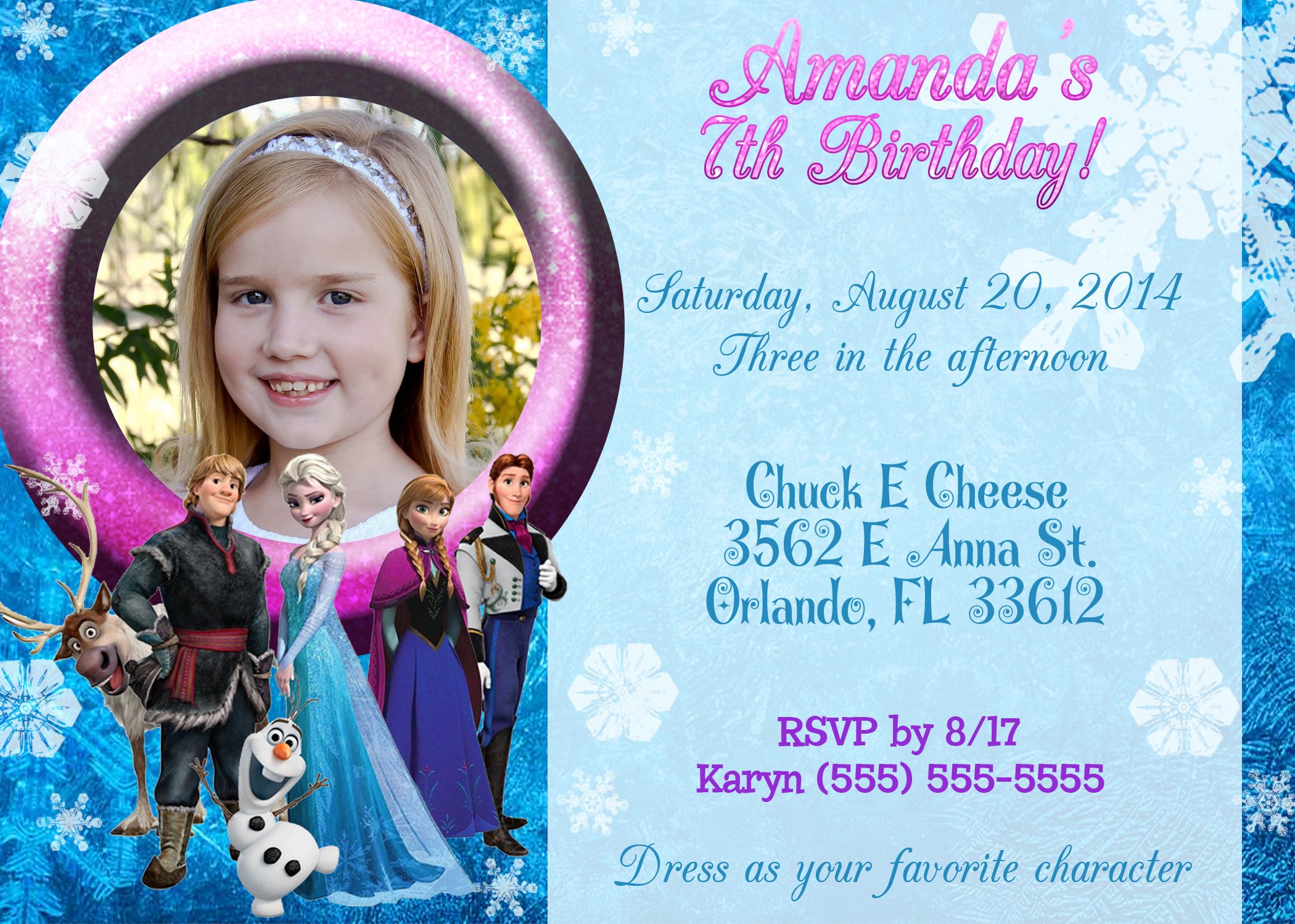 Frozen Birthday Invitations Cards Frozen Birthday Invitations