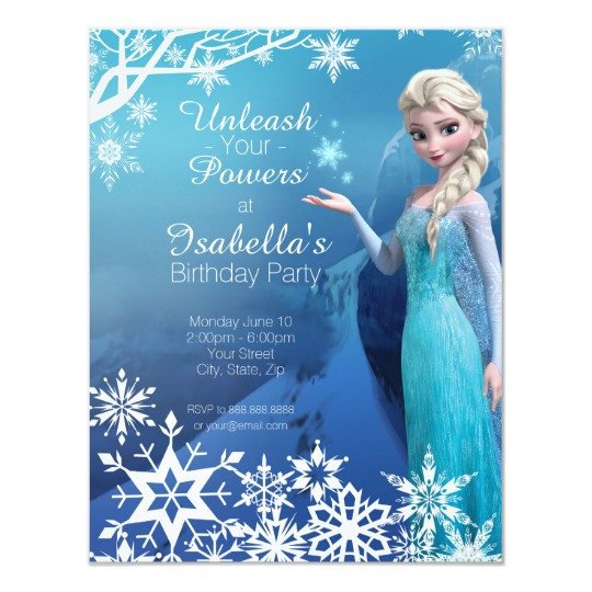 Frozen Birthday Invitations Cards Frozen Elsa Birthday Party Invitation