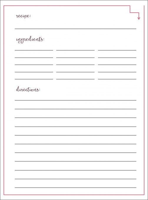Full Page Recipe Template Editable Blank Recipe Template 8×11 Templates Resume Examples