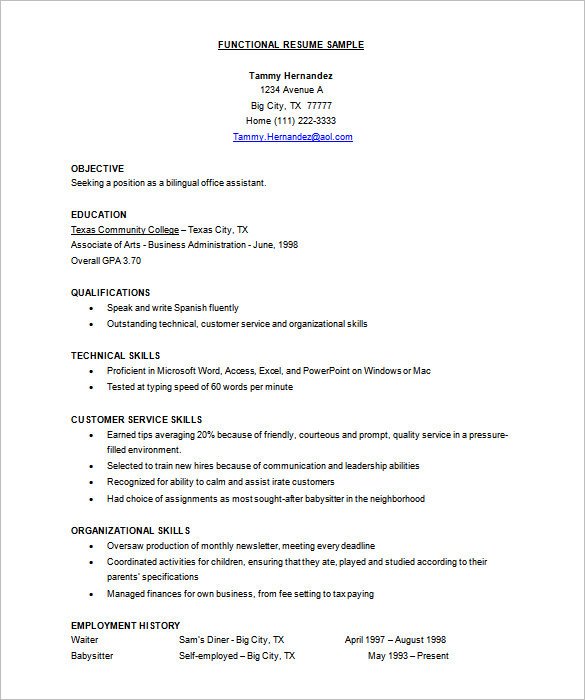 Functional Resume Templates Word Resume Template – 92 Free Word Excel Pdf Psd format