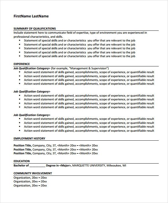 Functional Resume Templates Word Sample Functional Resume 5 Documents In Pdf