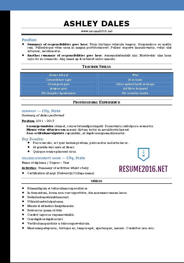 Functional Resume Templates Word Word Resume Templates 2016