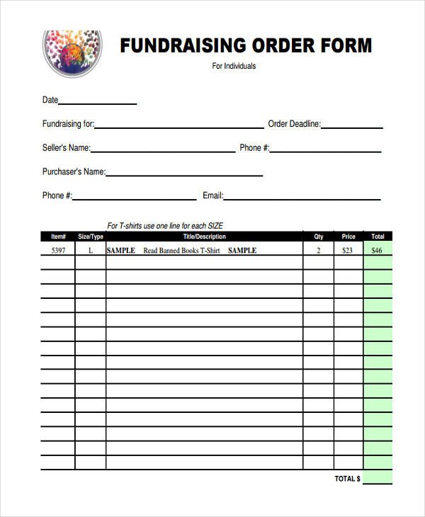Fundraising order form Templates 8 Fundraiser order forms Free Sample Example format