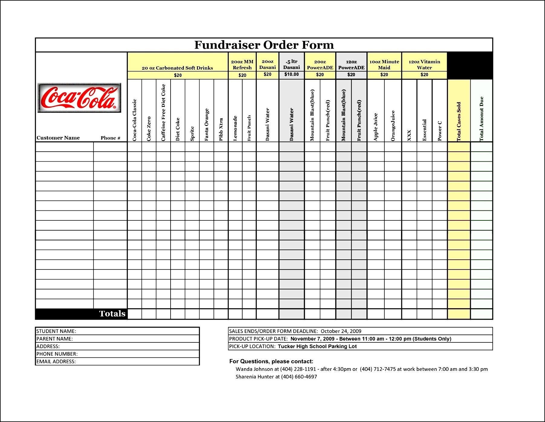 Fundraising order form Templates Free Fundraiser order form Template