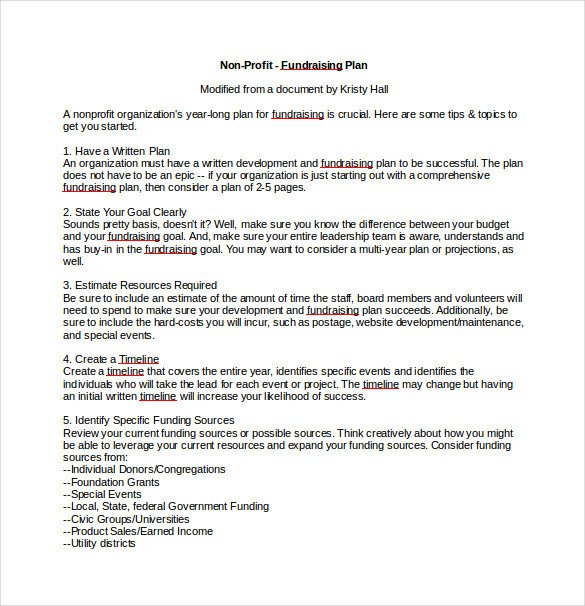 Fundraising Plan Template Word 17 Fundraising Plan Templates Free Sample Example