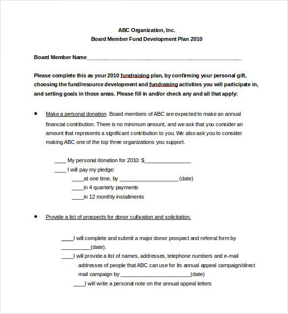 Fundraising Plan Template Word 17 Fundraising Plan Templates Free Sample Example