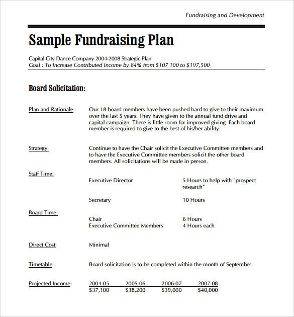 Fundraising Plan Template Word Sample Development Plan Template 11 Free Documents In