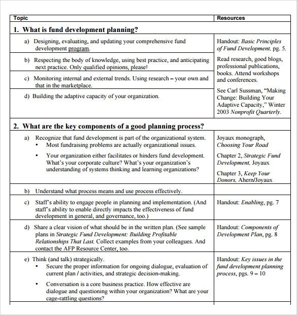 Fundraising Plan Template Word Sample Development Plan Template 11 Free Documents In