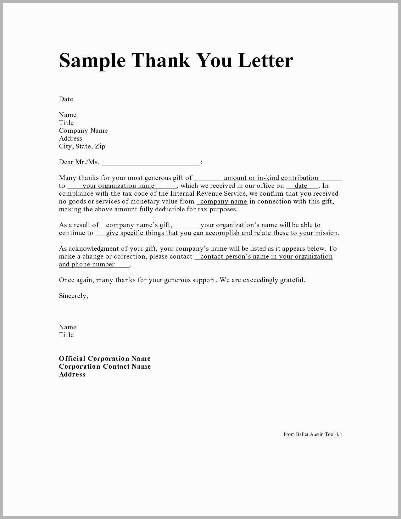 Fundraising Thank You Letter How to Write A Donation Letter In Memory someone
