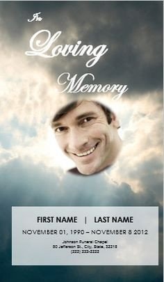 Funeral Announcement Template Free 74 Best Printable Funeral Program Templates Images In 2019