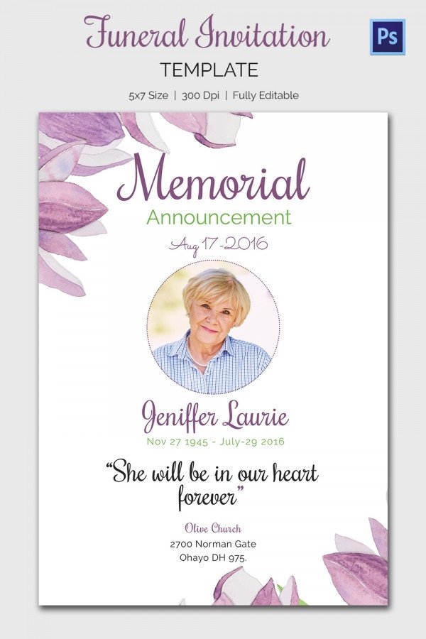 Funeral Announcement Template Free Funeral Invitation Template – 12 Free Psd Vector Eps Ai