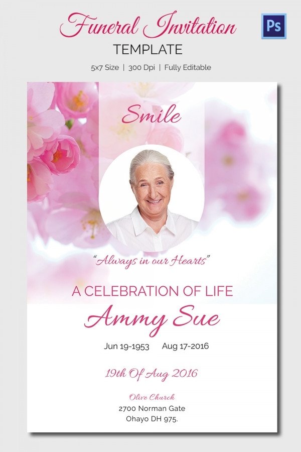 Funeral Announcement Template Free Funeral Invitation Template – 12 Free Psd Vector Eps Ai