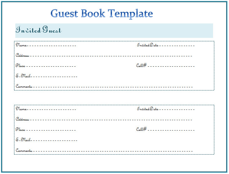 Funeral Guest Book Template Guest Book Template Best for Any event
