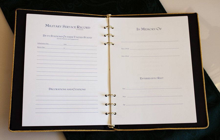 Funeral Guest Book Template Military Funeral Guest Book Memorial Book with Military