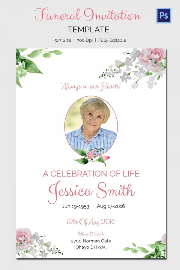 Funeral Invitation Template Free Funeral Invitation Template – 12 Free Psd Vector Eps Ai