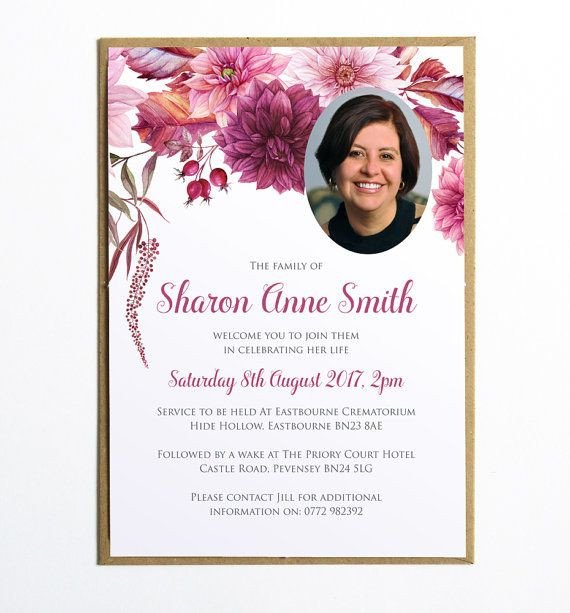 Funeral Invitation Template Free Pin by Marilynn Robinson On Recipes