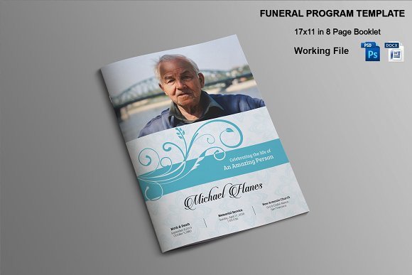 Funeral Mass Booklet Template 8 Page Funeral Booklet Template V482 Brochure Templates