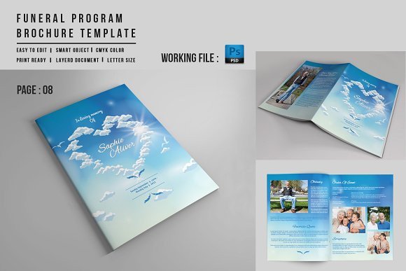 Funeral Mass Booklet Template 8 Page Funeral Booklet Template V527 Brochure Templates