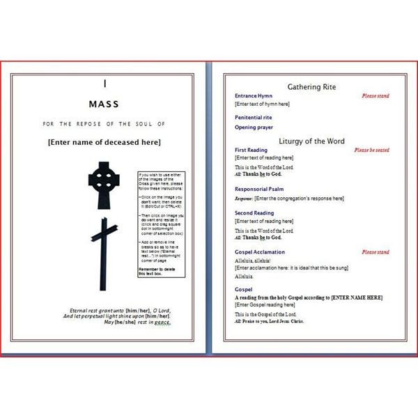 Funeral Mass Booklet Template Catholic Funeral Program Templates Seven solid Evidences