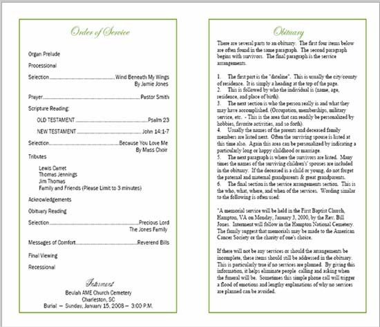 Funeral Mass Booklet Template Sample Funeral Program