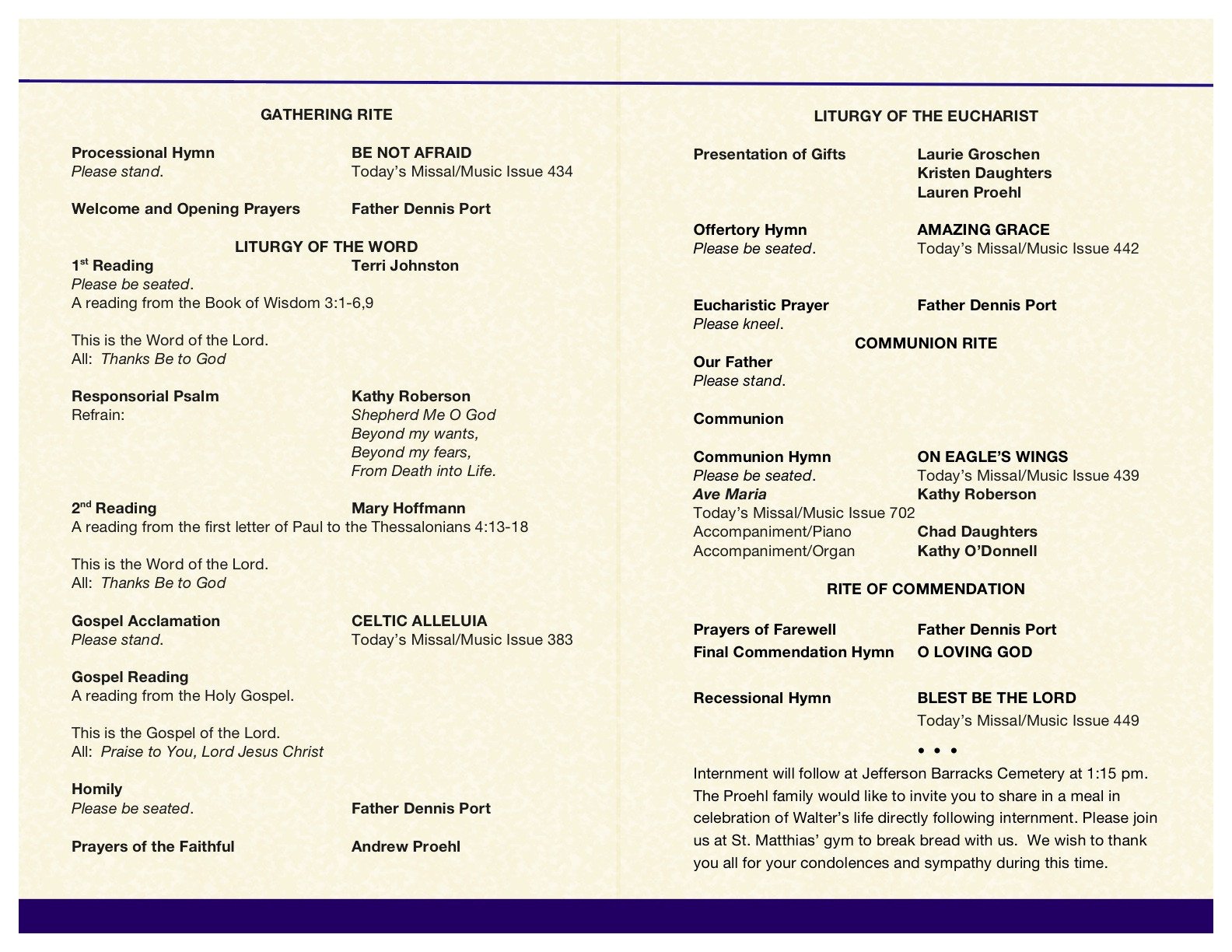 Funeral Mass Booklet Template Wally’s Funeral Mass Booklet Funeral Mass Booklet Template Wally’s Funeral Mass Booklet