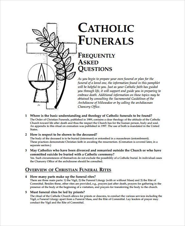 Funeral Mass Program Template Sample Catholic Funeral Program 12 Documents In Pdf
