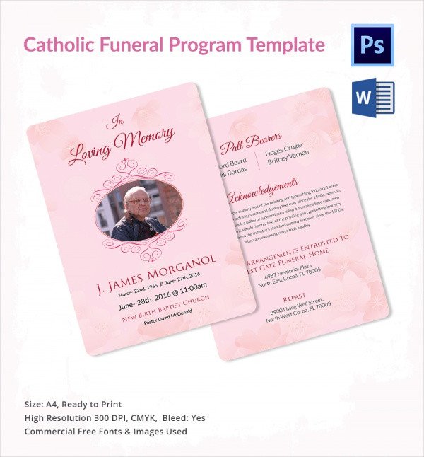 Funeral Mass Program Template Sample Catholic Funeral Program 12 Documents In Pdf