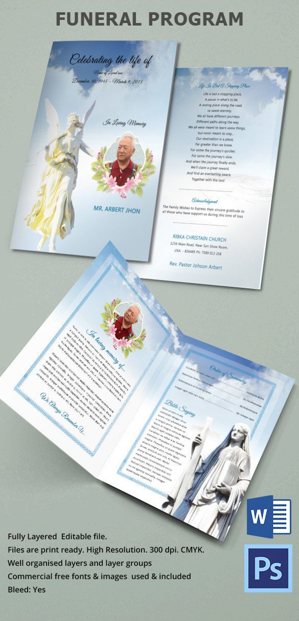 Funeral Pamphlet Template Free 31 Funeral Program Templates – Free Word Pdf Psd