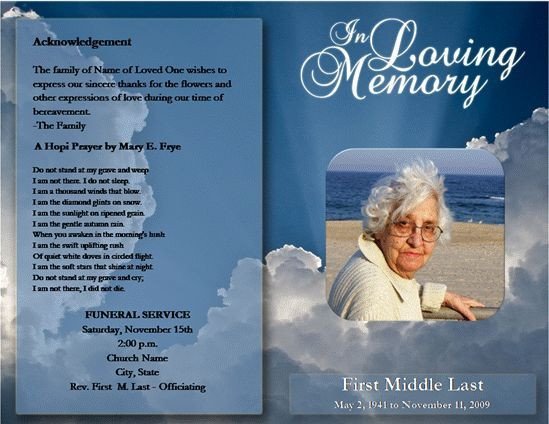 Funeral Pamphlet Template Free Free Funeral Program Template Microsoft Word