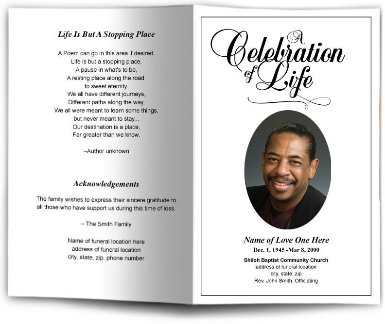 Funeral Pamphlet Template Free Funeral Program Obituary Templates