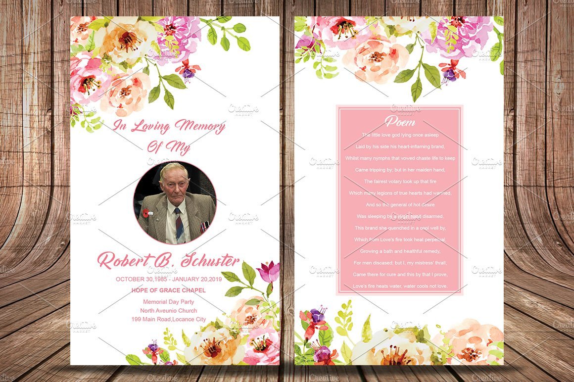 Funeral Prayer Cards Templates Funeral Prayer Card Template Card Templates Creative