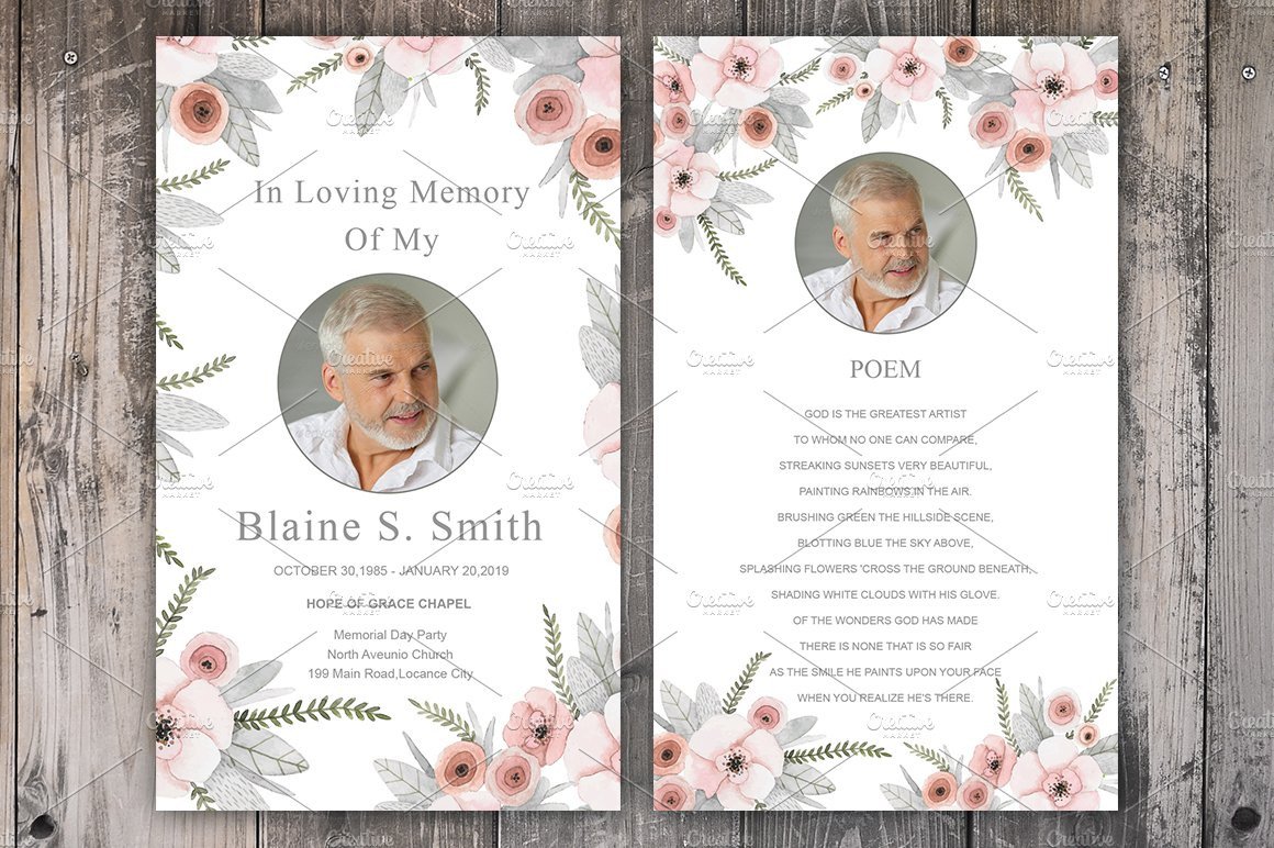 Funeral Prayer Cards Templates Funeral Prayer Card Template Card Templates Creative