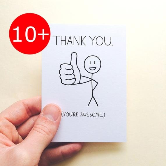Funny Thank You Notes Funny Thank You Note Cards Set Thumbs Up Funny Thank You