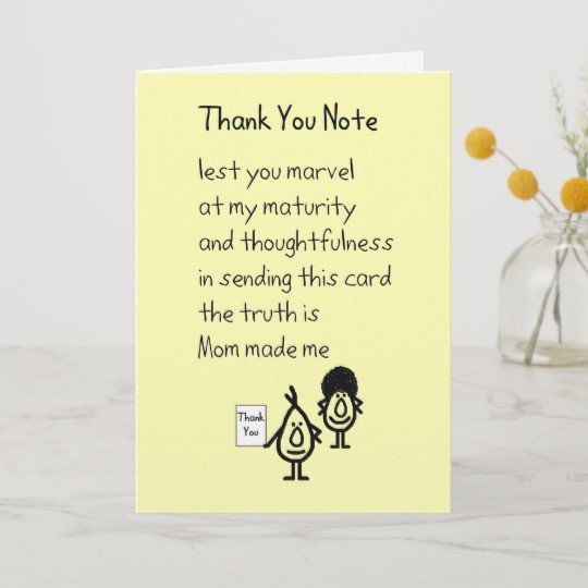 Funny Thank You Notes Thank You Note A Funny Thank You Poem