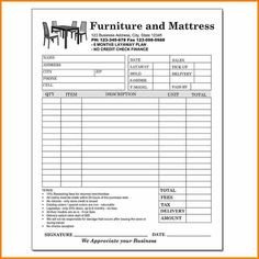 Furniture Bill Of Sale Furniture Invoice form area081 Decor In 2019