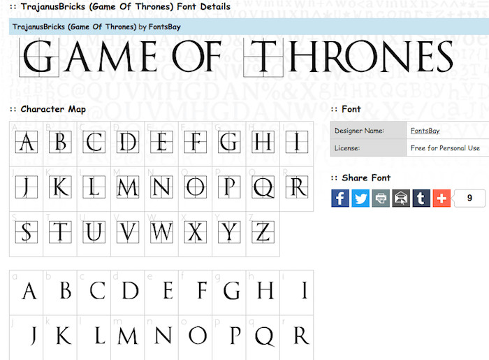 Game Of Thrones Fonts 10 Best Game Of Thrones Fonts