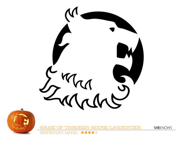 Game Of Thrones Menu Template Game Of Thrones House Of Lannister Pumpkin Carving