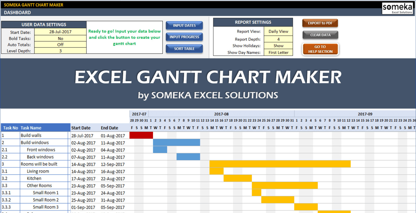 Gantt Chart Excel Template Gantt Chart Maker