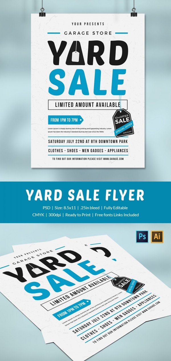 Garage Sale Flyer Template Free 14 Best Yard Sale Flyer Templates &amp; Psd Designs