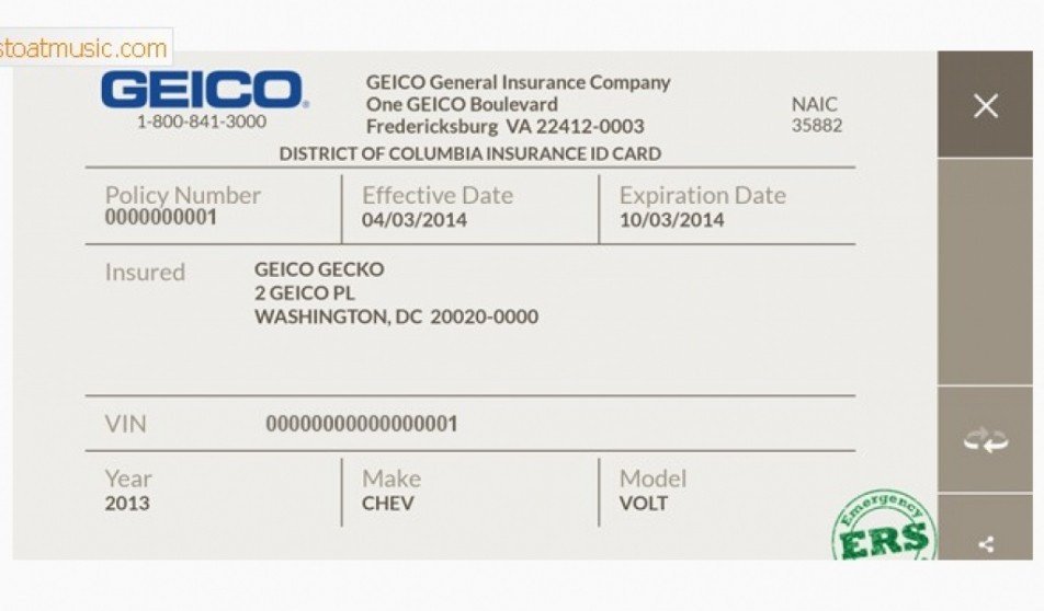 Geico Insurance Card Template Download Fake Insurance Card Template Penaime Document Geico