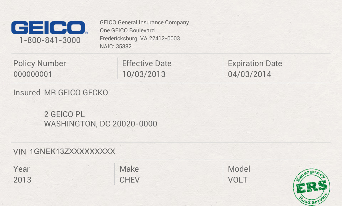 Geico Insurance Card Template Download Geico App Screenshot