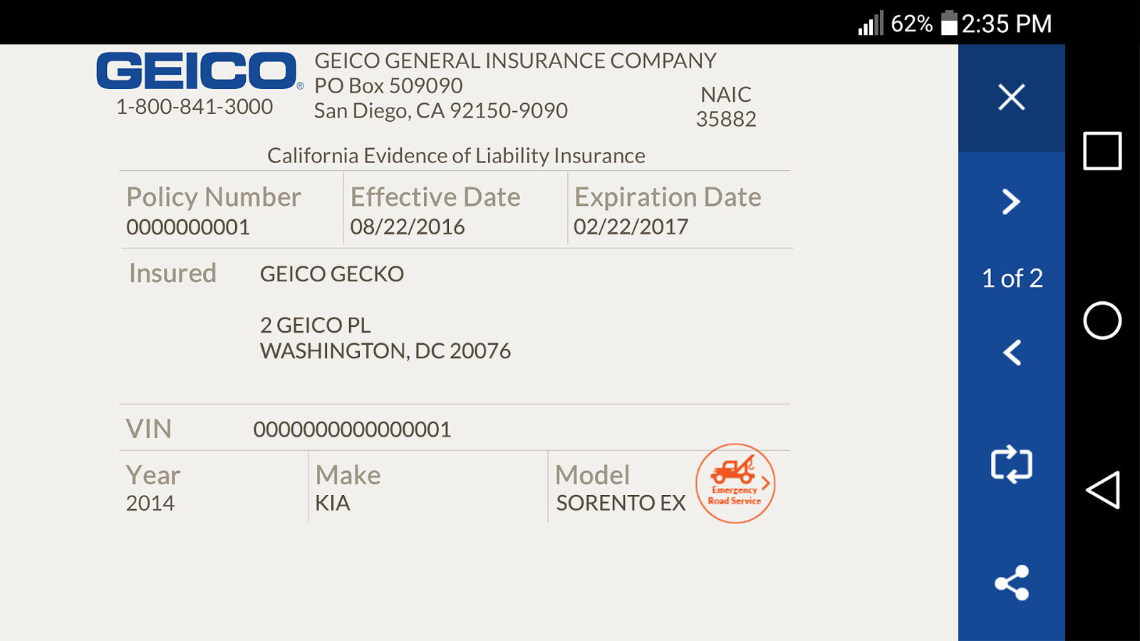 Geico Insurance Card Template Download Geico Mobile android Apps On Google Play