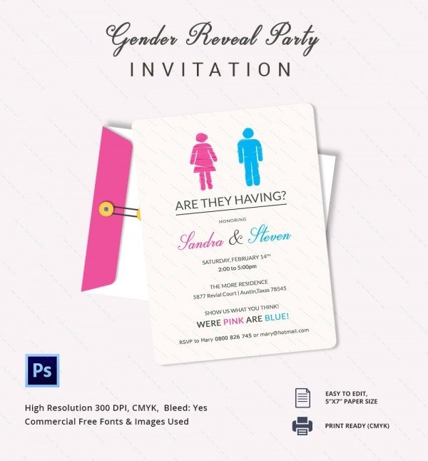 Gender Reveal Invitation Template Gender Reveal Invitation Templates