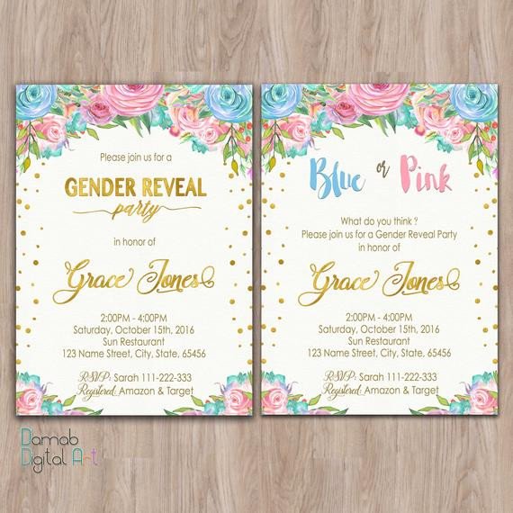 Gender Reveal Invitation Wording Gender Reveal Invitation Printable Gender Reveal Invites