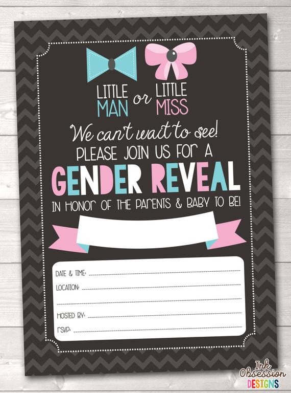 Gender Reveal Invitations Free Instant Download Gender Reveal Invitation Printable Party Pdf