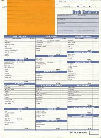 General Contractor Checklist Template Bathroom Remodel Estimate Checklist Page 2 Remodeling