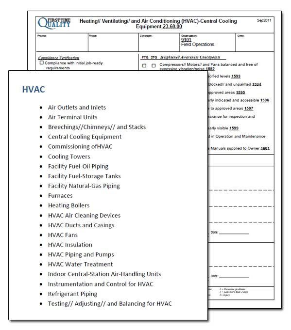 General Contractor Checklist Template Hvac Mechanical Contractor Inspection form Sample