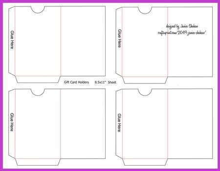 Gift Card Envelope Templates Gift or Credit Card Envelope Template Cup 2049