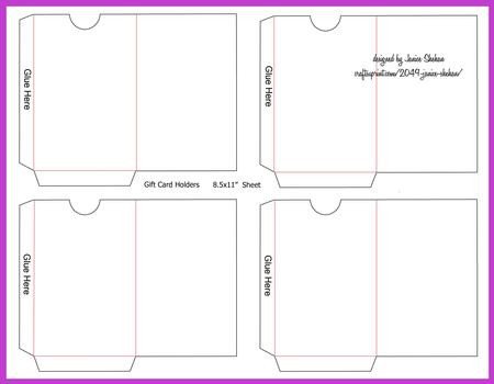 Gift Card Envelopes Templates Gift or Credit Card Envelope Template Cup 2049