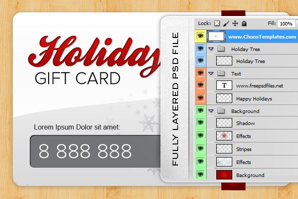 Gift Card Template Psd Holiday Gift Card Psd Template Free Psd Files